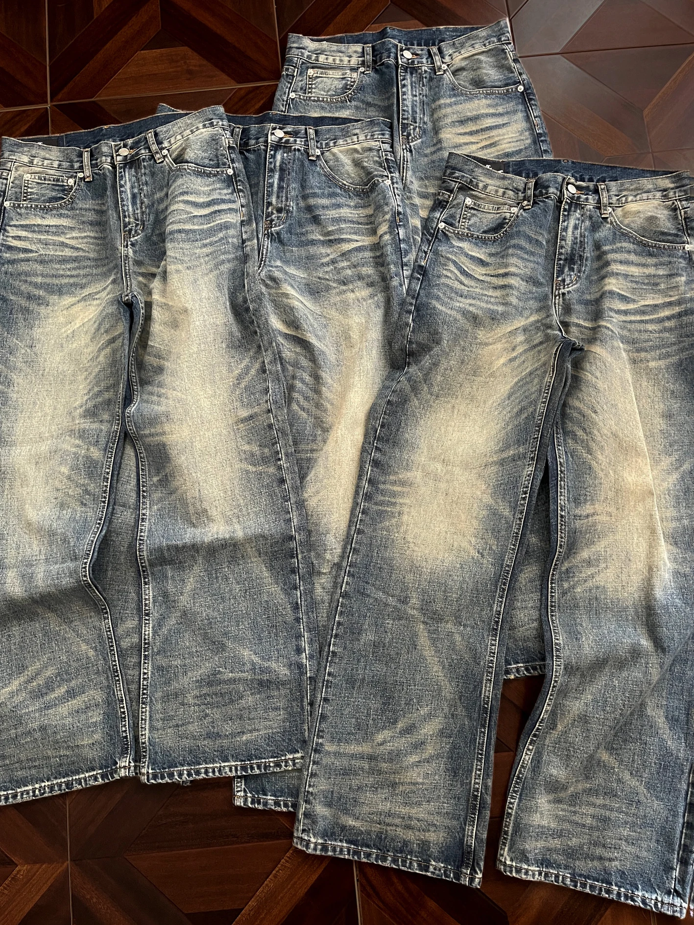 

Water Waed Wide Leg Men's Jeans 202M Version een Bull King Straight Cut Casual Trousers for Autumn Season Clean Fit