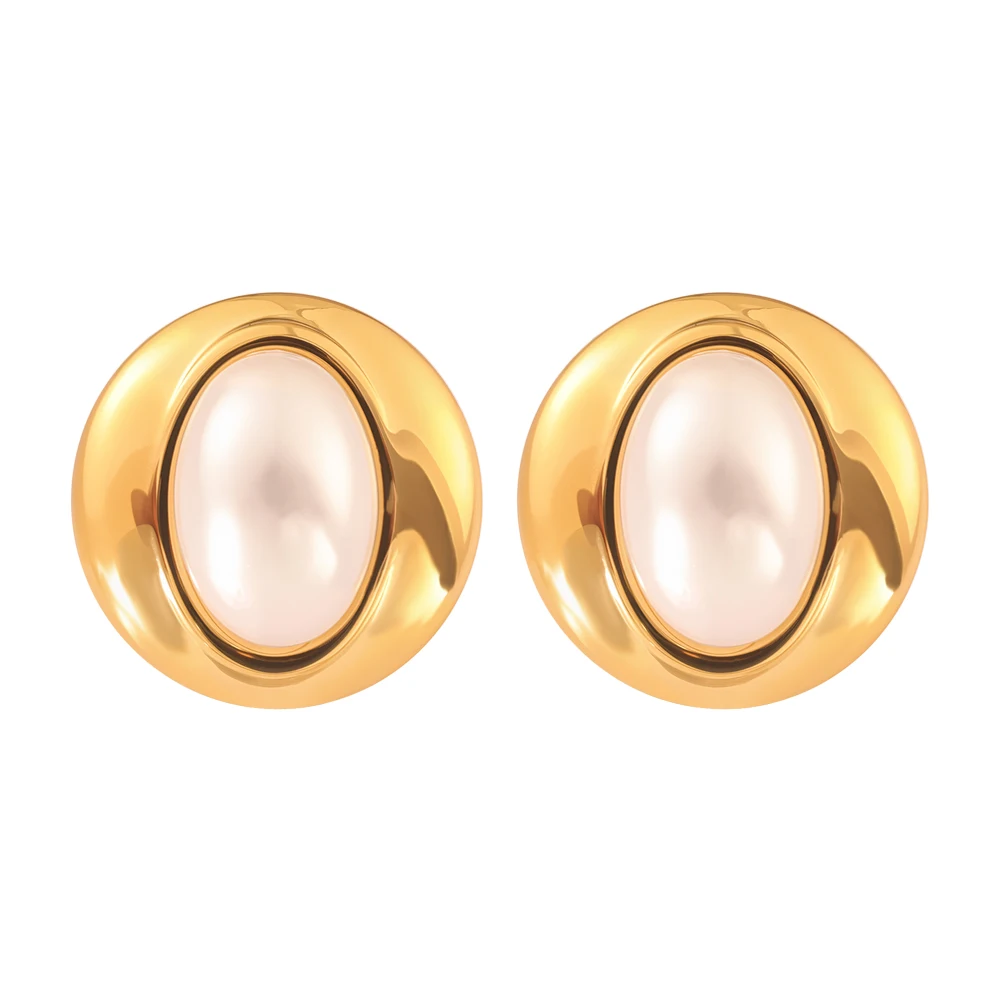 French Style Minimalist Stainless Steel Classic Earrings Waterproof Anti-Alergic Fashionable Daily Jewelry Gifts