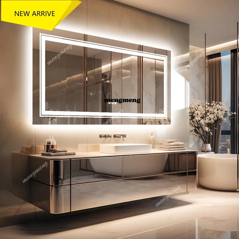 

M138 LED Bathroom Mirror Large Illuminated Dimmable Vanity Mirror with Lights, Backlit and Front Lighted Makeup Mirror for Wall