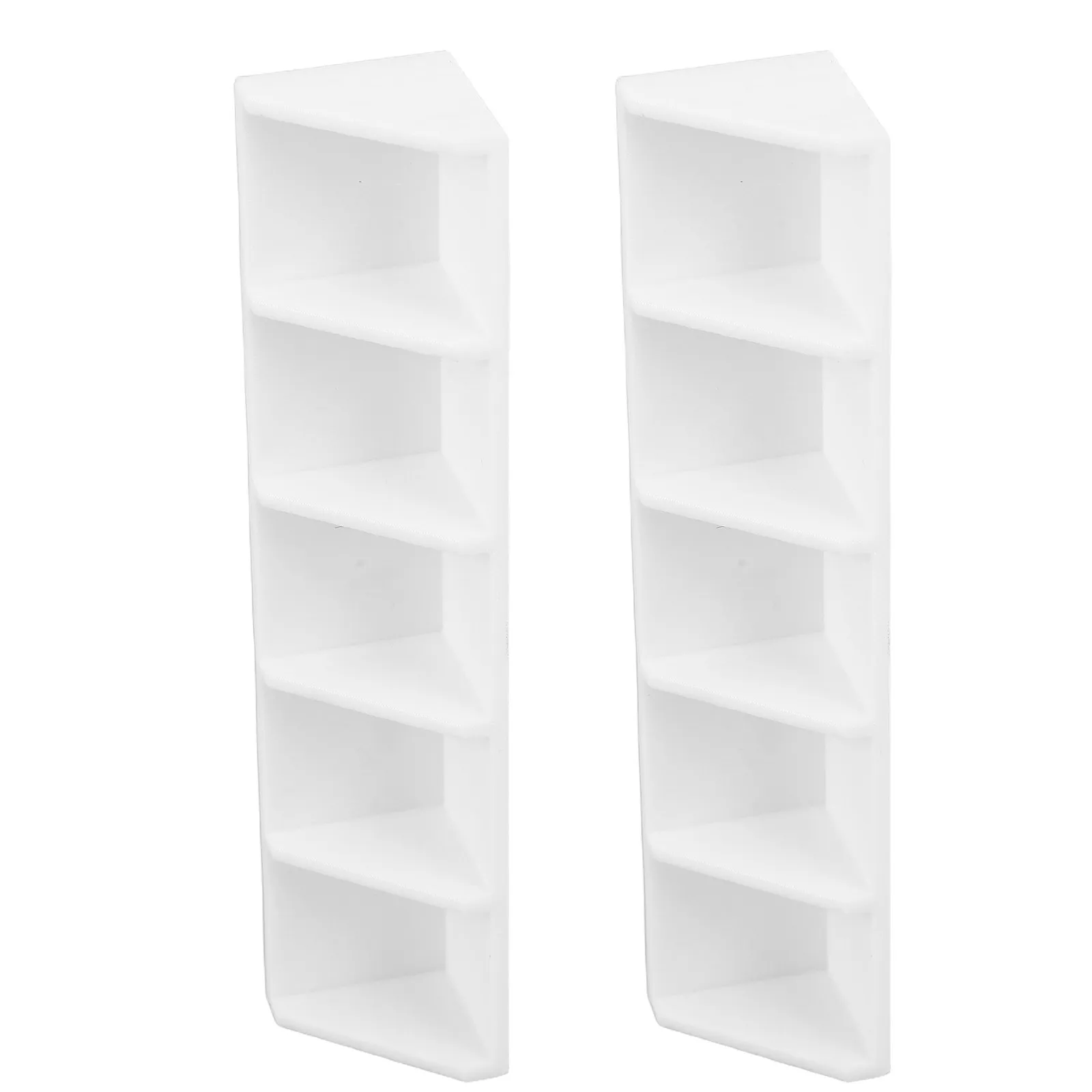 

2Pcs Miniature Living Room Cabinet 1:12 Multi-Layer Corner Display Storage Unit Triangular Shelf for Dollhouse Decorative