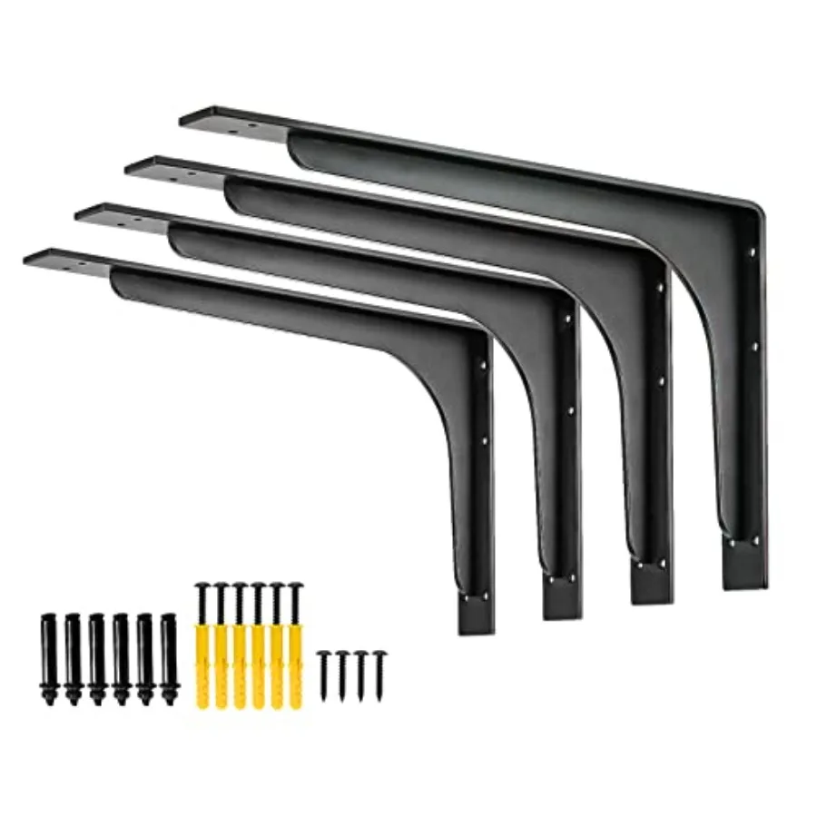 

16 INCH x 9.5 INCH Shelf Bracket L Shelf Brackets max Load 300lbs Premium Alloy Metal Heavy Duty Shelf Bracket high Strength Mo