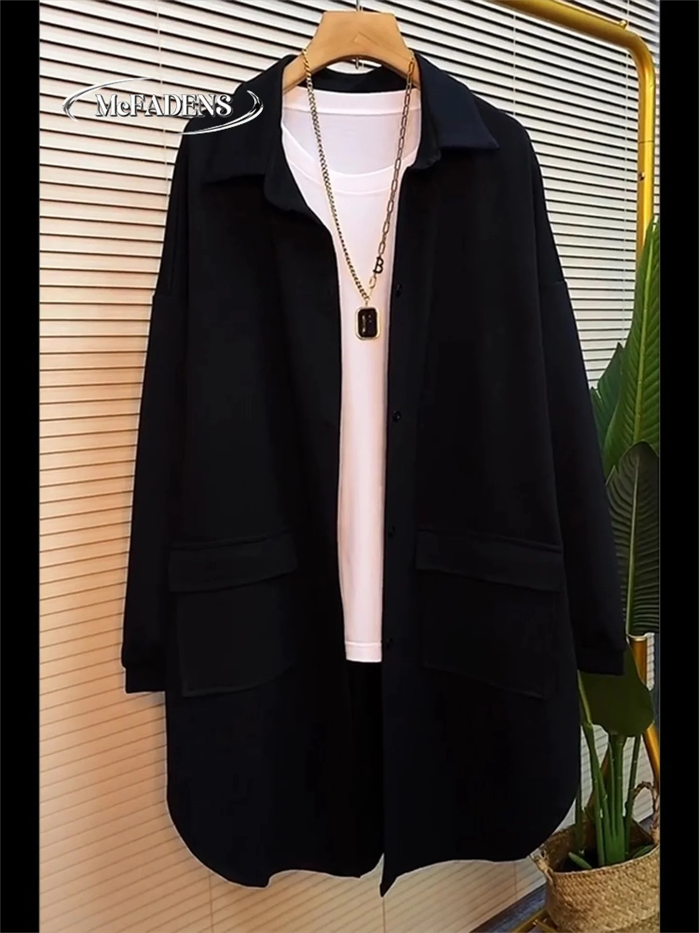 

plus Size Women's Autumn New Sle Slimming Long Sve Cardigan Coat Hip Covering Comfortable Breathable Polyester Fiber