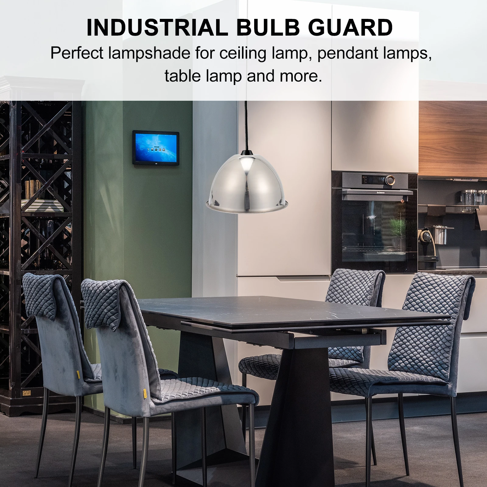 

Stainless Steel Lampshade 25CM Waterproof Dustproof Pendant Light Cover Metal Bulb Guard Decorative Lamp Shade Industrial