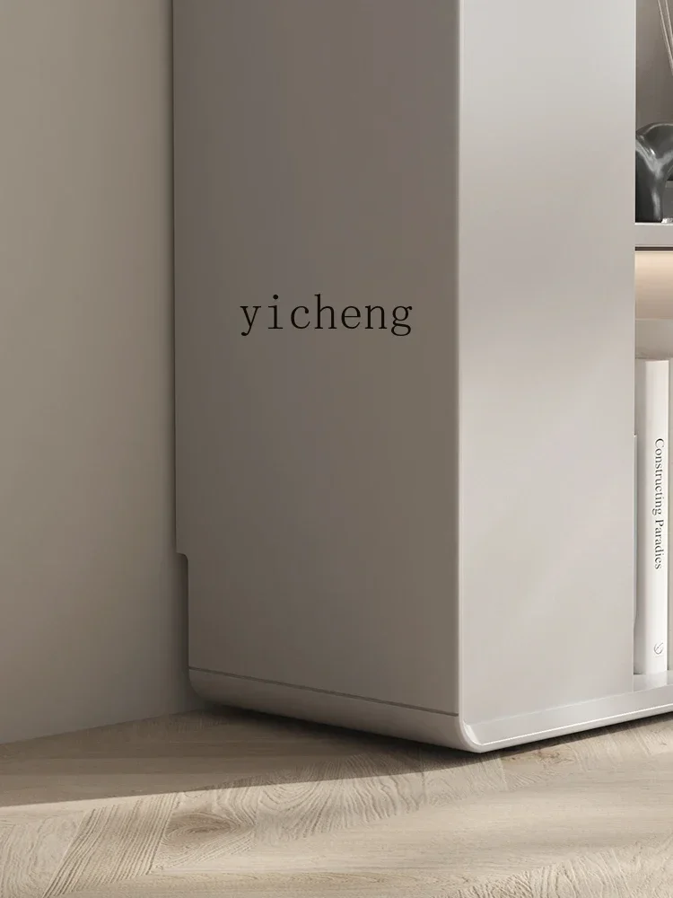 Minimalist Cream Style Solid Wood Fireplace Cabinet Modern & Minimalism Hallway Curio Cabinet Display Cabinet