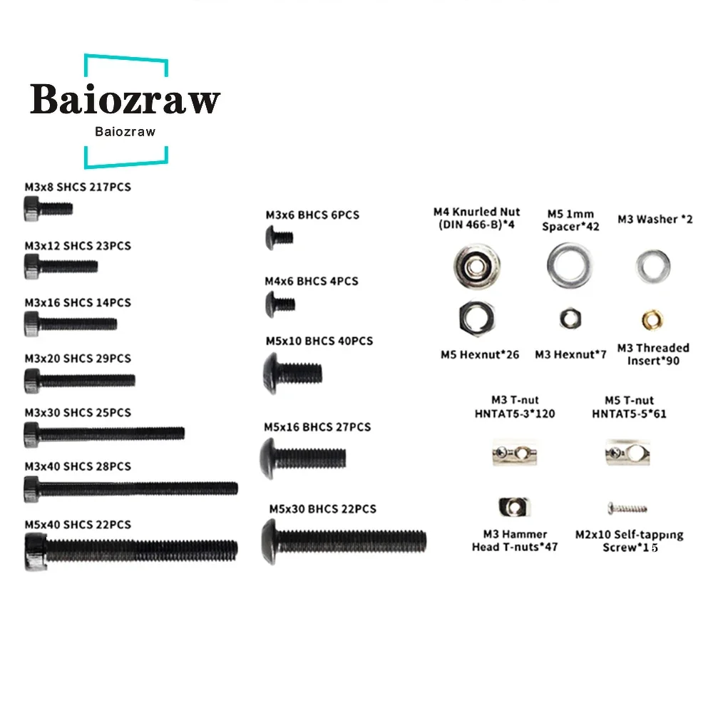 Baiozraw V2.4 R1/R2 śruby drukarki 3D pełny zestaw DIY projekt łączniki śruby nakrętki pełny zestaw dla Voron 2.4 części