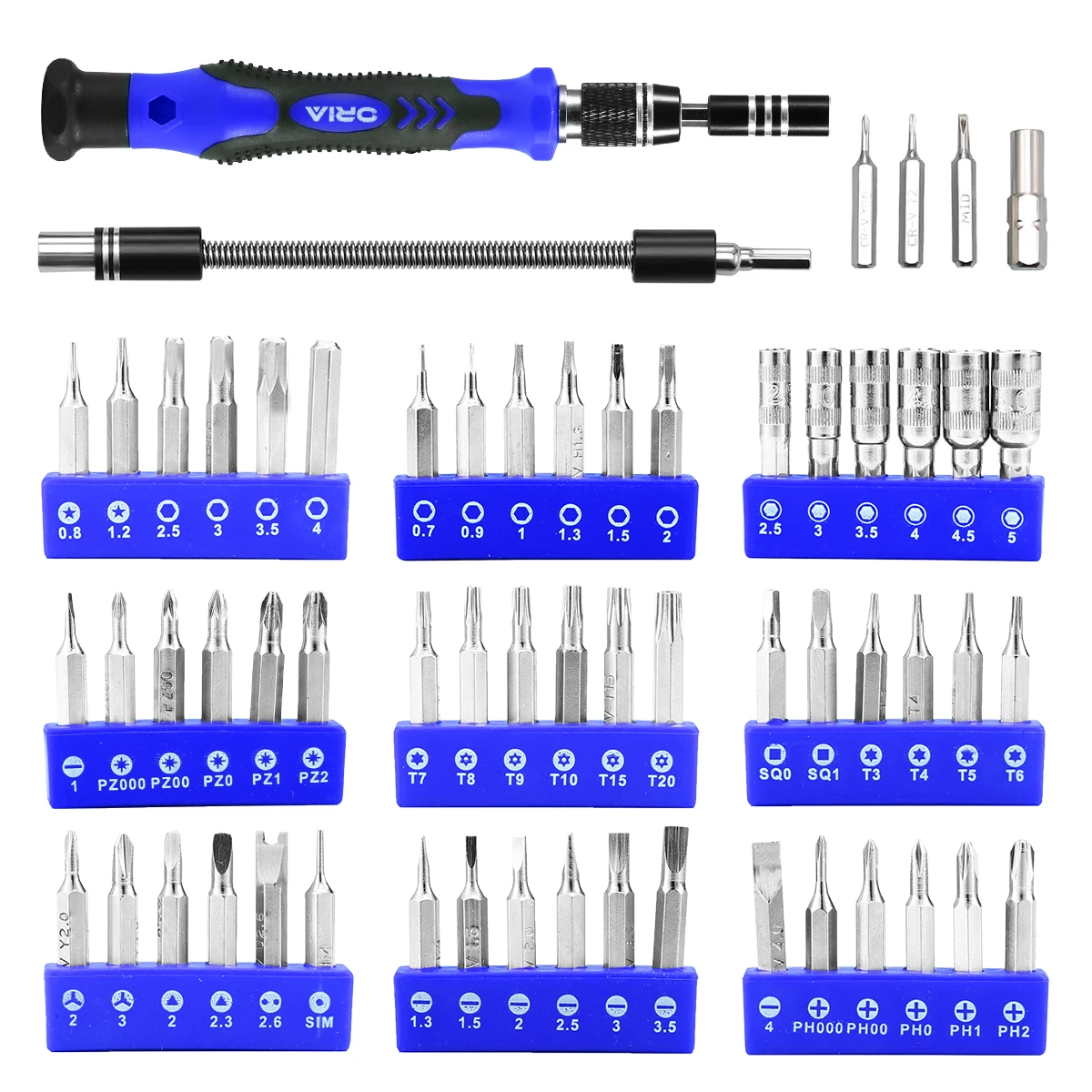 Imagem -06 - Oria Conjunto de Chave de Fenda de Precisão 60-em1 Kit de Chave de Fenda Magnética para Telefones Console de Jogos Tablet pc Ferramenta de Reparo Eletrônico