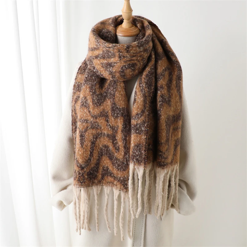

Модный зимний теплый женский шарф, мягкое одеяло из искусственного кашемира, шали, платок, пашмина, шейный платок, пончо с кисточками