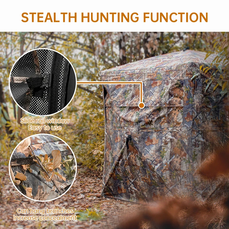 Tactical Air Soft Perspective Concealed Tent Outdoor Quick Open Disguise Base 2-3 People Hunting Tent Hunting Blind