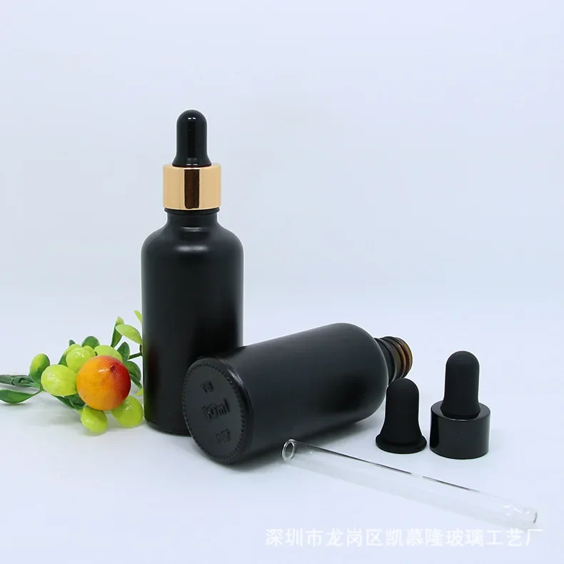 10ml 30ml 50ml 100ml Fine Oil Bottle Scrub Black Light Avoidance Glass Cosmetics Separate Bottling Dropper Glass Bottle