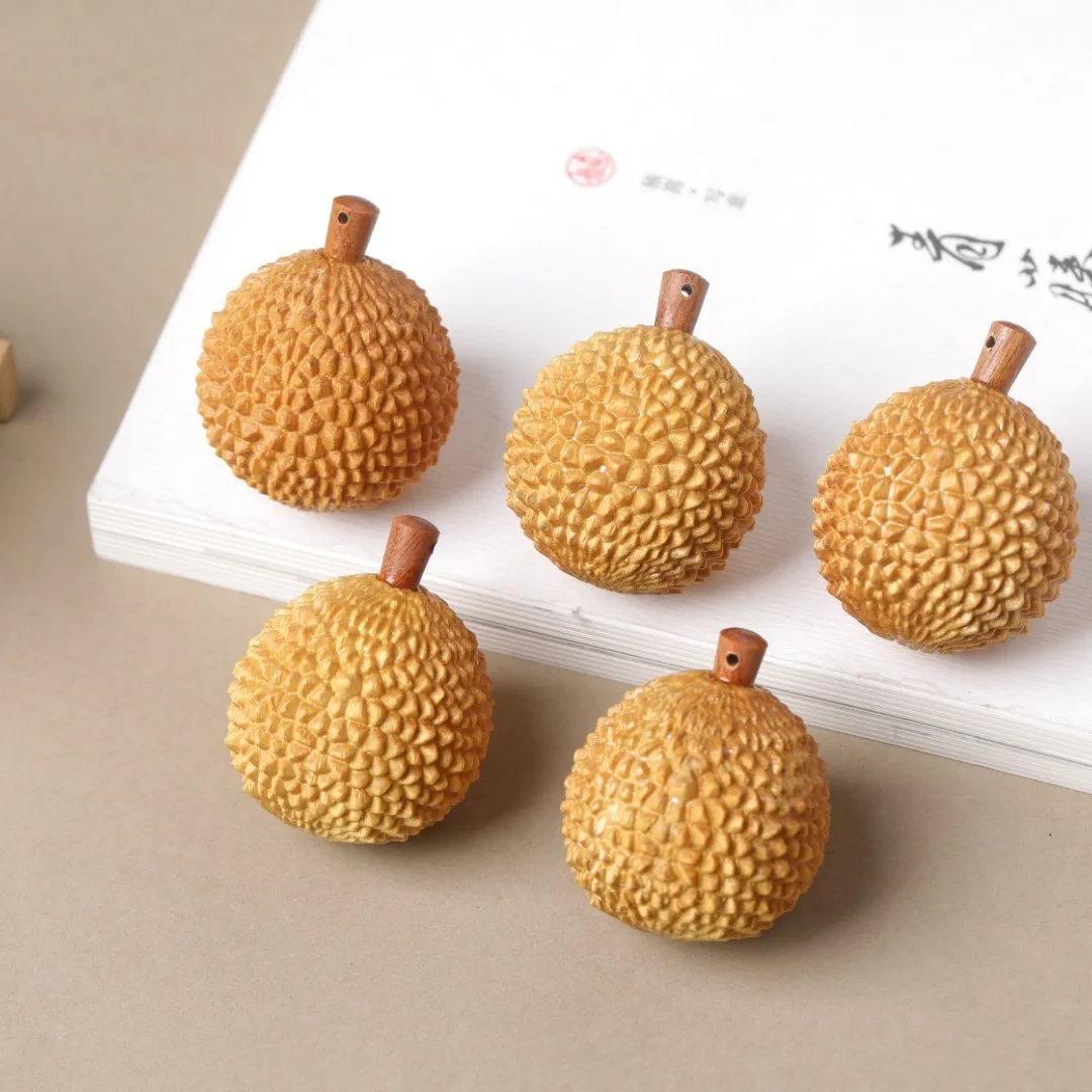 Rosewood Fruit Wood Carving Persimmon Apple Mangosteen Orange Cherry Figurine Living Room Home Decor Ornament Craft Gift
