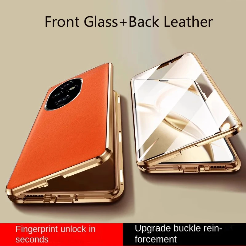 

Luxury Leather Temper Glass Cover Cases for Honor Magic 7 6 Pro HD Shockproof Bumper Phone Case Funda for Honor Magic 4 Lite 5G