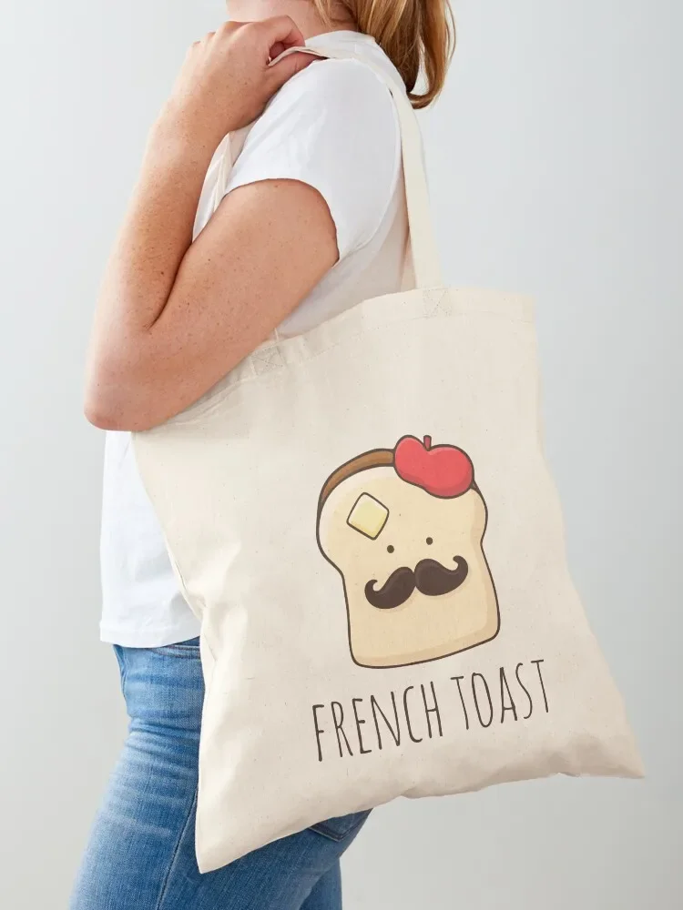 French Toast Tote Bag Einkaufstasche Damen Einkaufstasche Shopper Damen Canvas Supermarkt faltbar