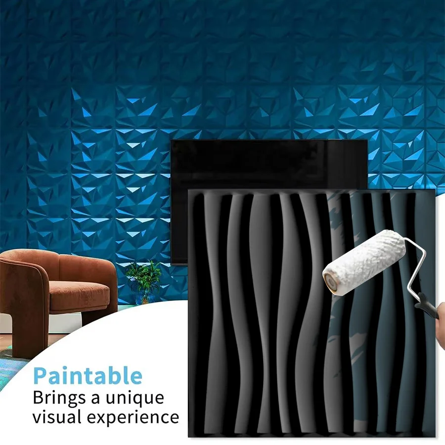 6/12Pcs 3D Wall Panels, Pvc Interior Wall Decor for 11.8\