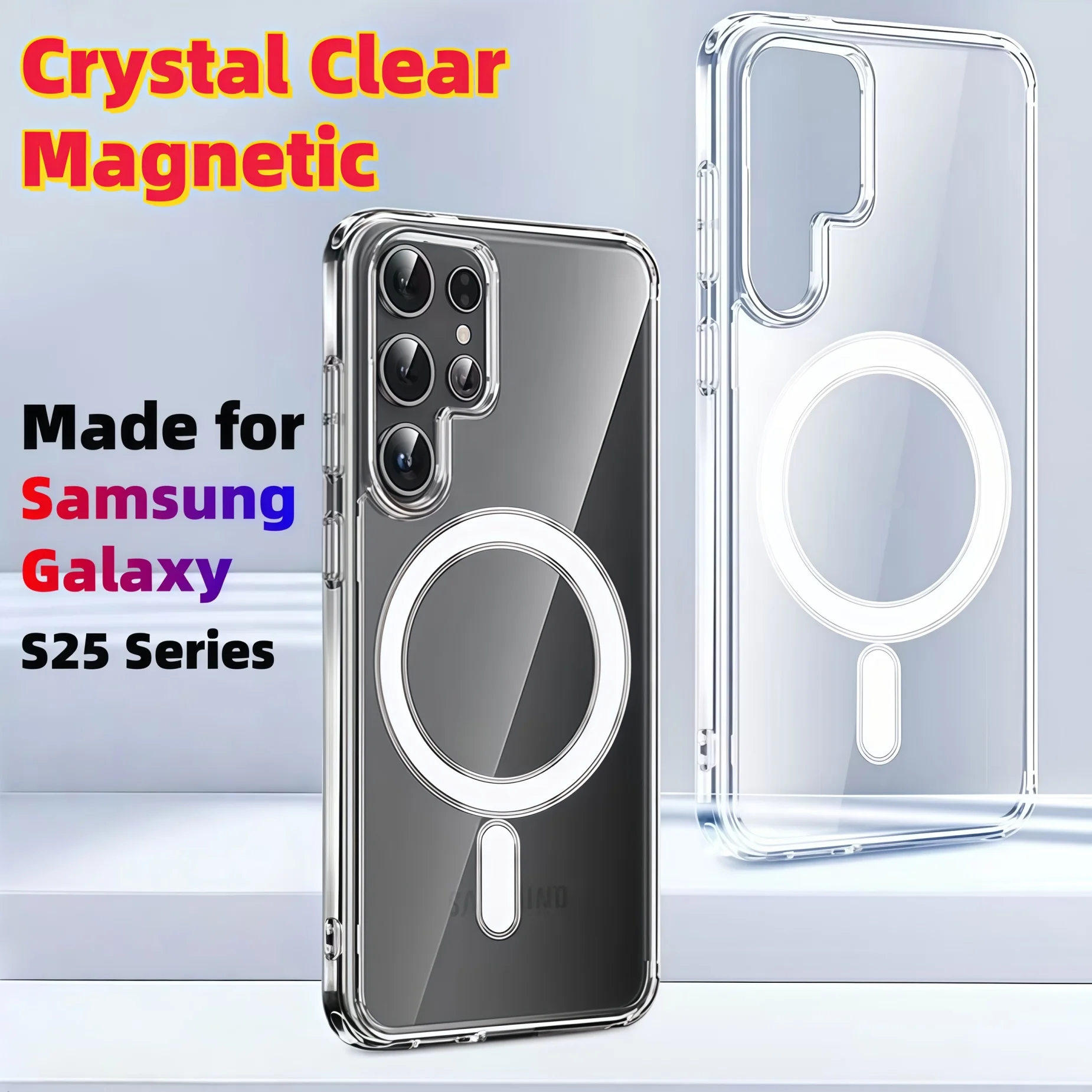 Kristallklare magnetische, hochtransluzente kompatible TPU-Handyhülle für Samsung Galaxy S25 Ultra/S25/S25+/ S24Ultra /S24FE