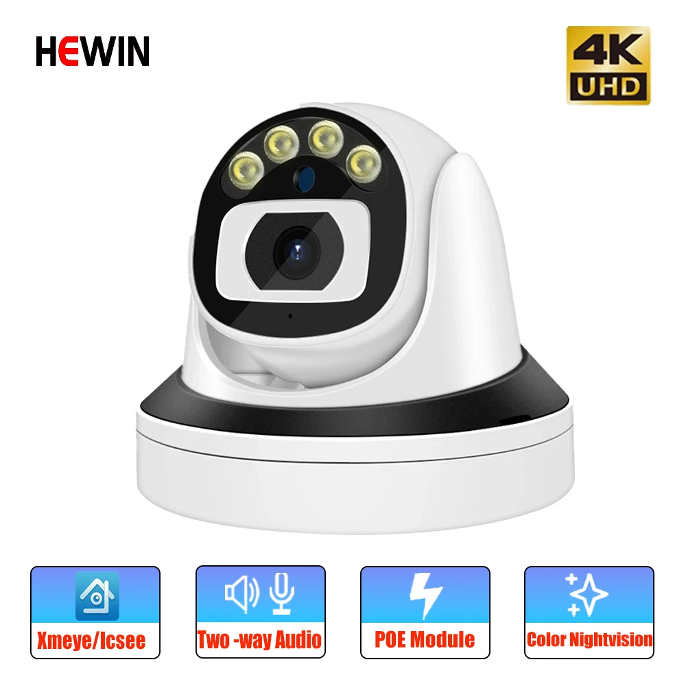 

HD H.265 POE IP Camera 4K 8MP 4MP AI Indoor Dome P2P color night vision Surveillance Security camera