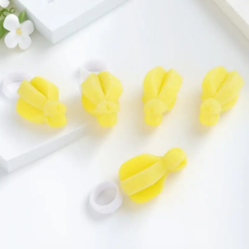 20개 아기 젖꼭지 청소 브러시 ​​스펀지 부드럽고 흡수성이 뛰어나고 접근하기 어려운 지역에 사용 가능 가정용 야외용 노란색