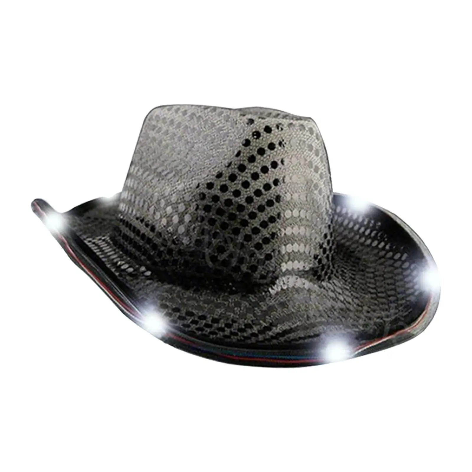 LED Cowboy Hat with Lights Fashion Costume Accessory for Men Women Western Hat
