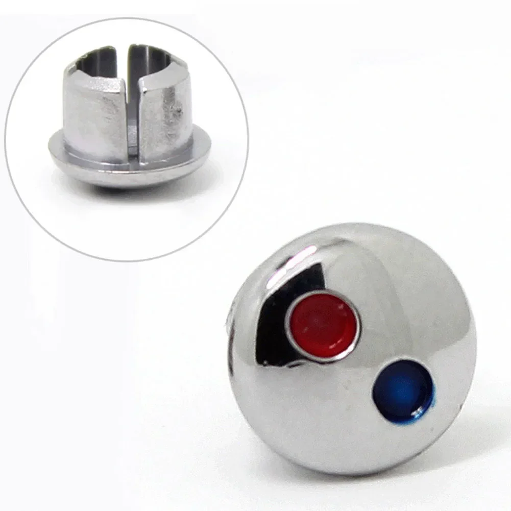 10pcs Faucet Handle Hot Cold Water Sign Red Blue Label Decoration Cover Kitchen Bathroom Mixer Tap Indicate for Faucet Handles