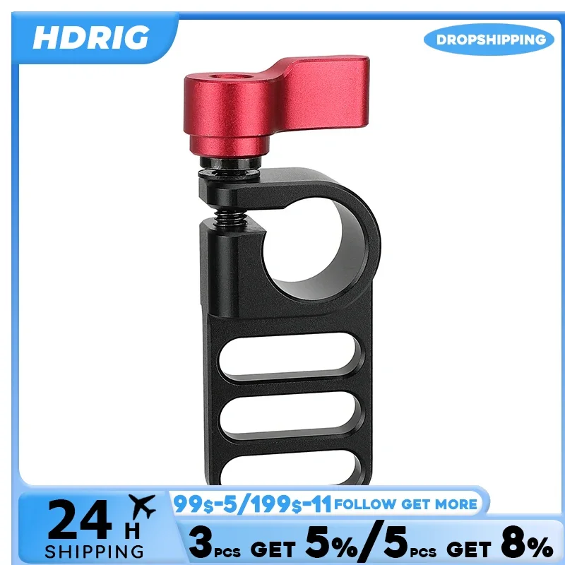 HDRIG Handy 15mm Single Rod Clamp Adapter Railblock With 1/4