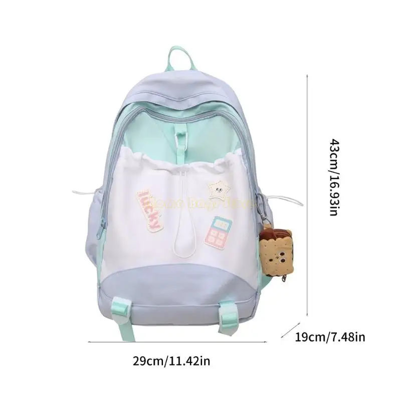 X90D Korean Styles Rucksack Casual Daypacks School Bag Contrast Color Rucksack Travel -Rucksack für Teenager