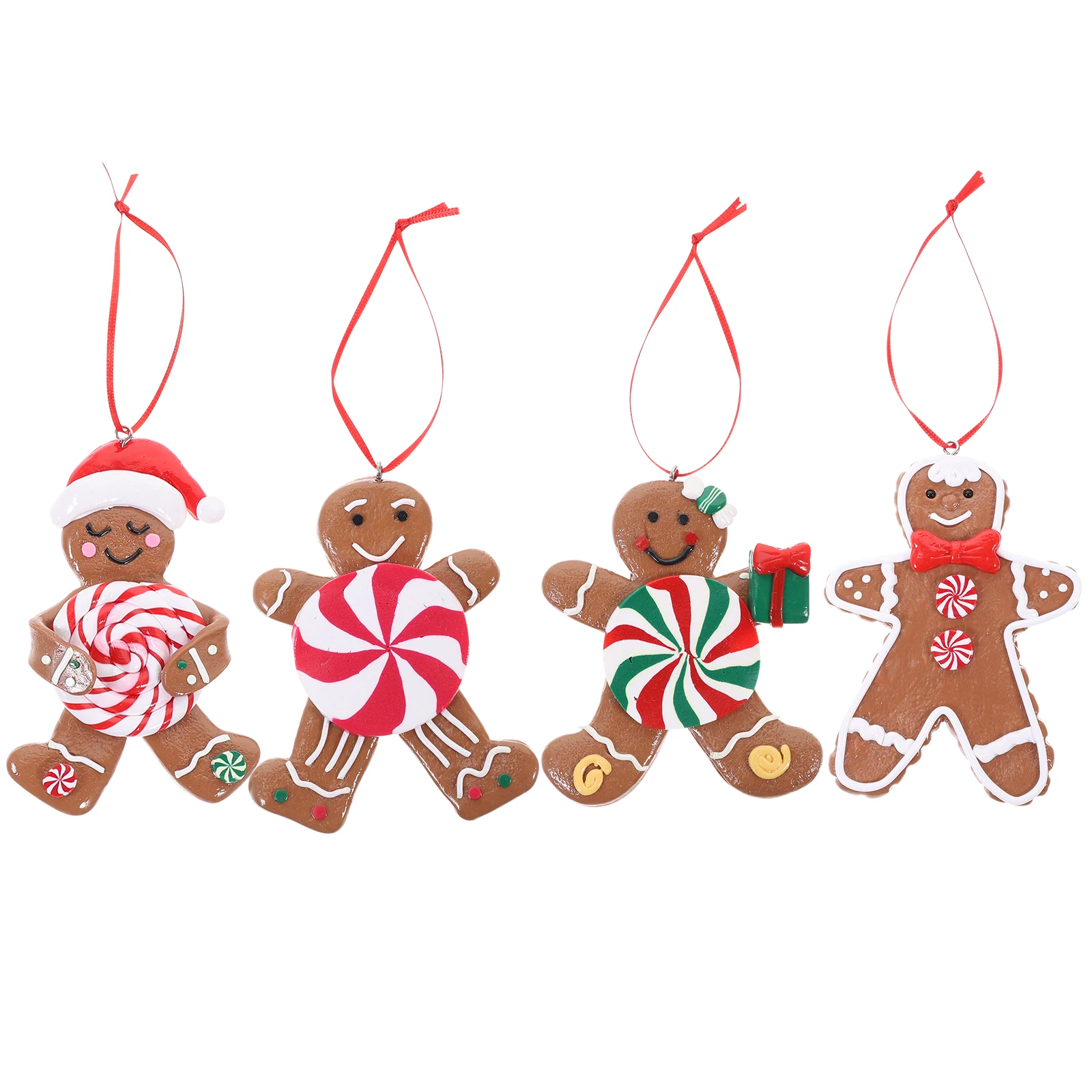 

4pcs Man Pendant Mini Ornaments Polymer Clay Christmas Christmas Ornament Tree Decoration Party Favors Home Decor