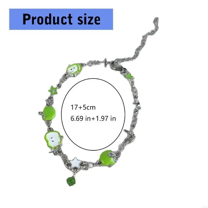 سوار أنيق بتصميم هندسي على شكل نجمة مجوهرات أنيقة من سبائك الراتنج خفيفة الوزن باللون الأخضر لملابس الحفلات غير الرسمية #1