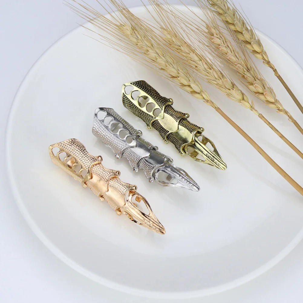 

4Pcs Retro Punk Style Rings Full Finger Knuckle Ring Set for Women Fashion Vintage Jewelry Statement Piece Accessory