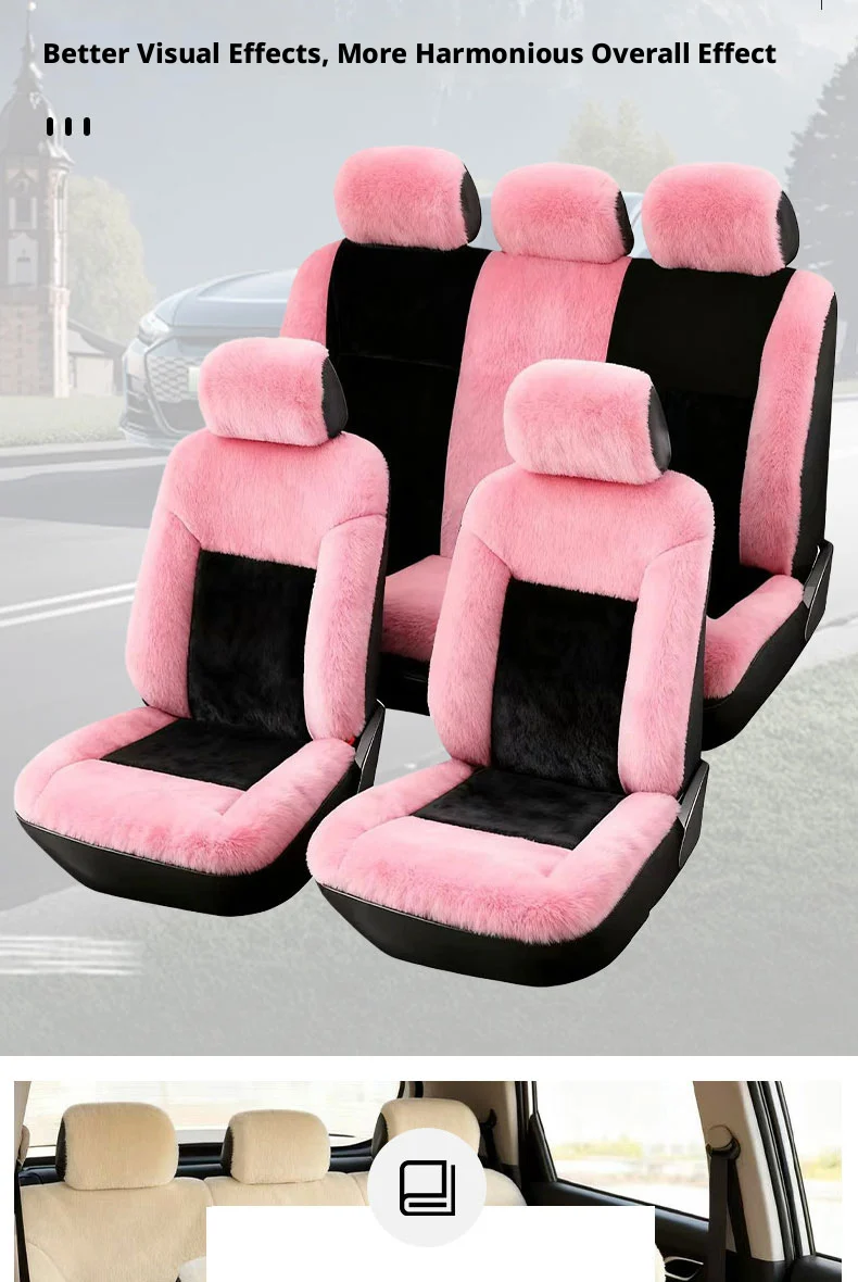 SEAMETAL Plüsch-Autositzbezug Winter Warmes Sitzkissen Arktisches Fleece Auto-Sitzschutzpolster Universelles Innenzubehör – Detail 3