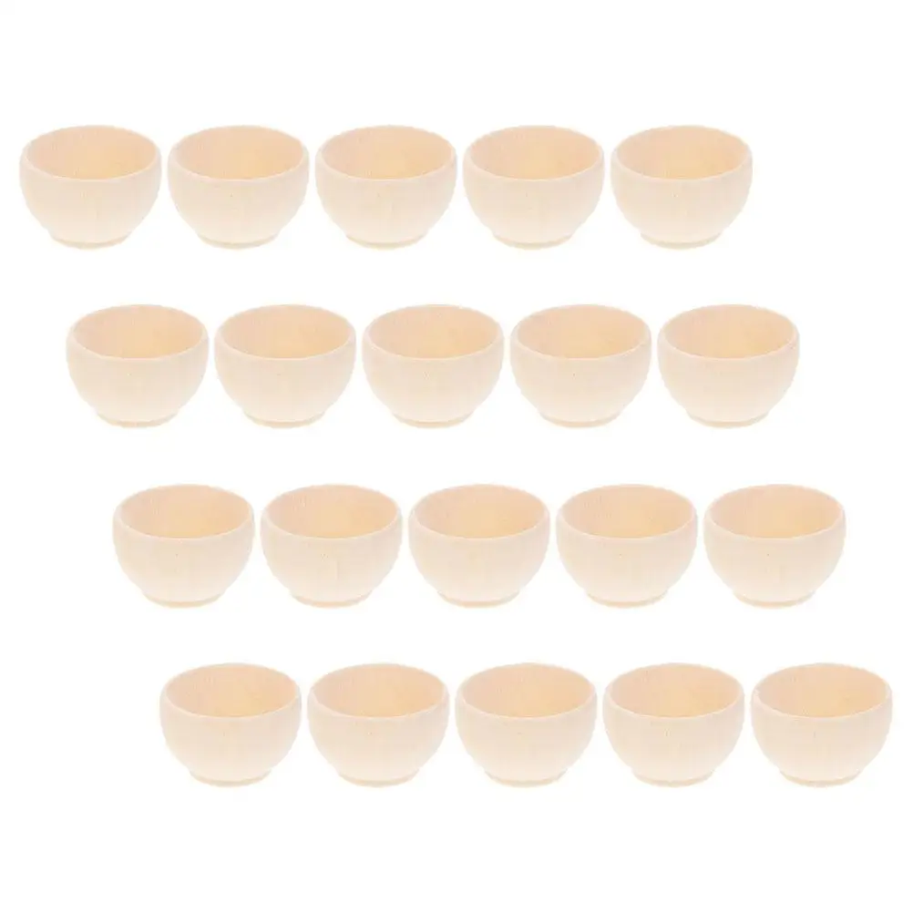 

20 Pcs Creative Painting Small Wood Bowls Unfinished Blank Wooden Bowls For Crafts Home Decor Diy Projects Crafts Sewing
