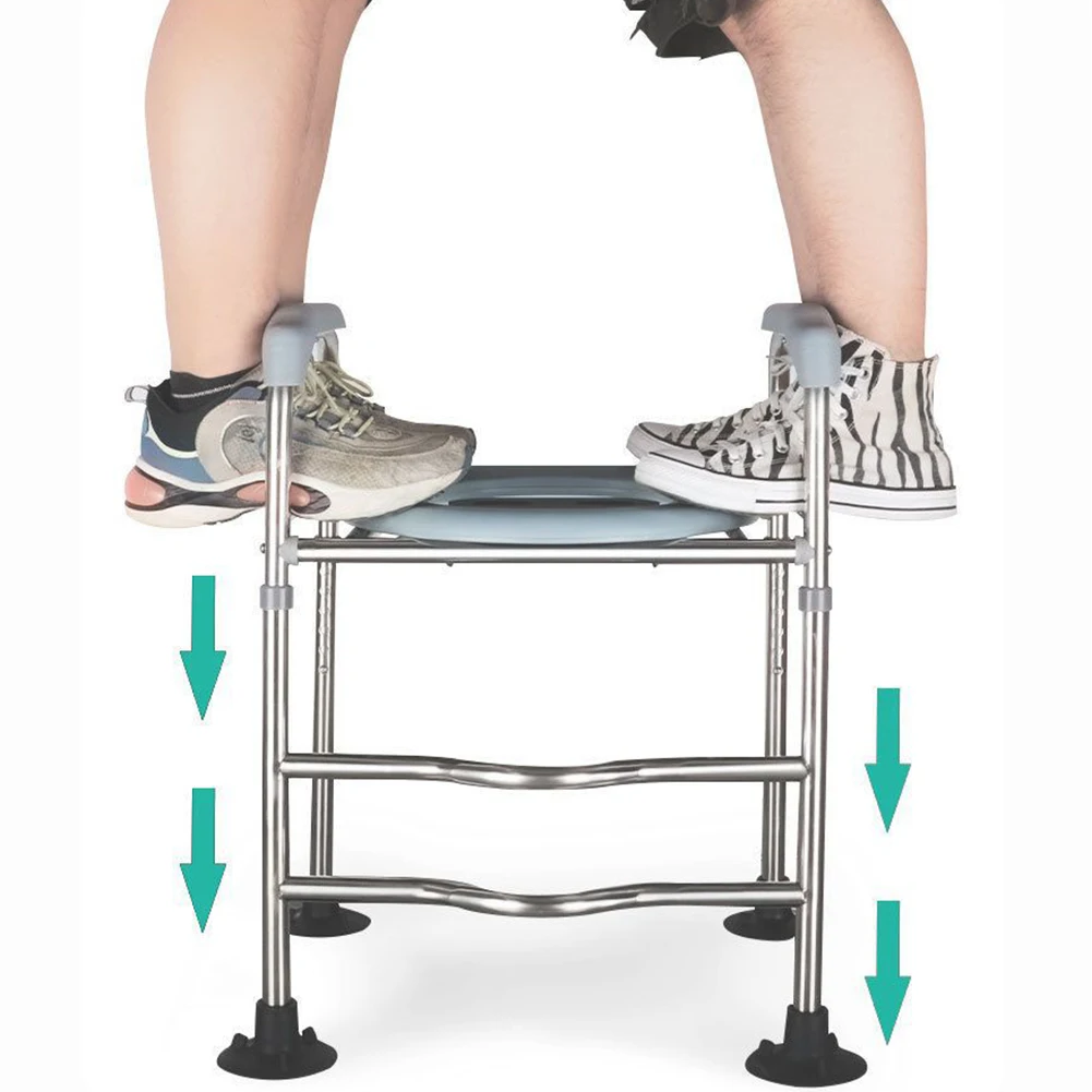 ที่นั่งสุขภัณฑ์แบบยกสูงพร้อมที่วางแขน โครงที่นั่งสุขภัณฑ์สแตนเลส ที่ยกสุขภัณฑ์สำหรับผู้พิการ
