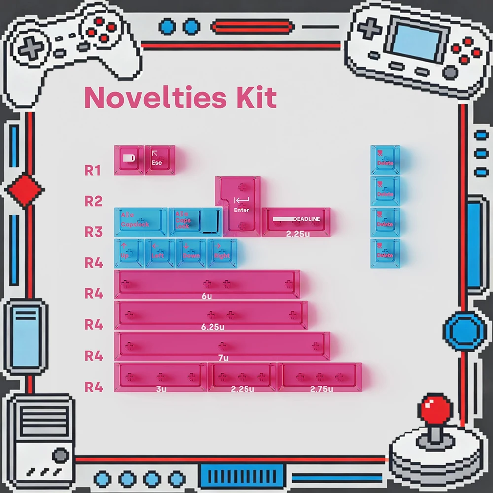 

Колпачки для клавиатуры DEADLINEstudio AirPitaya PC Keycaps Pink Fog Permeable, оригинальные, стандартной высоты, персонализированные, на заказ