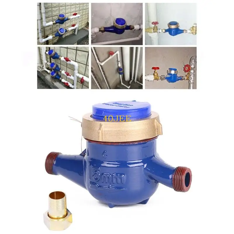 

40JE Cold Water Meter with Fittings for Garden & Home Usage Water Meter for Indoor
