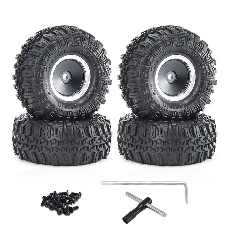 

4pcs 1.0" Metal Beadlock Wheel Tire Set For 1/18 RC Crawler Car TRX4M SCX24 D260 Upgrade Parts Accessories