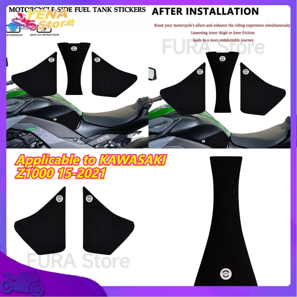 

Подходит для KAWASAKI Z1000 15-2021, противоскользящая защитная боковая наклейка в виде рыбьей кости, наклейка на бак мотоцикла