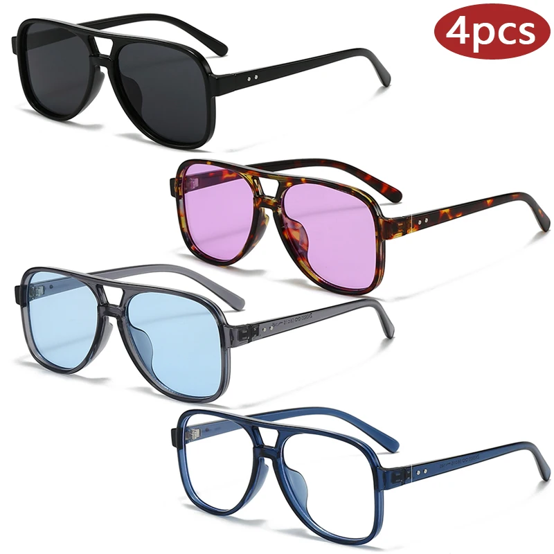 1/4 stücke Doppel Brücke Platz Einfache Sonnenbrille Klassische Quadratische Outdoor UV Schutz Fahren Brillen Marke Shades Frauen Brillen
