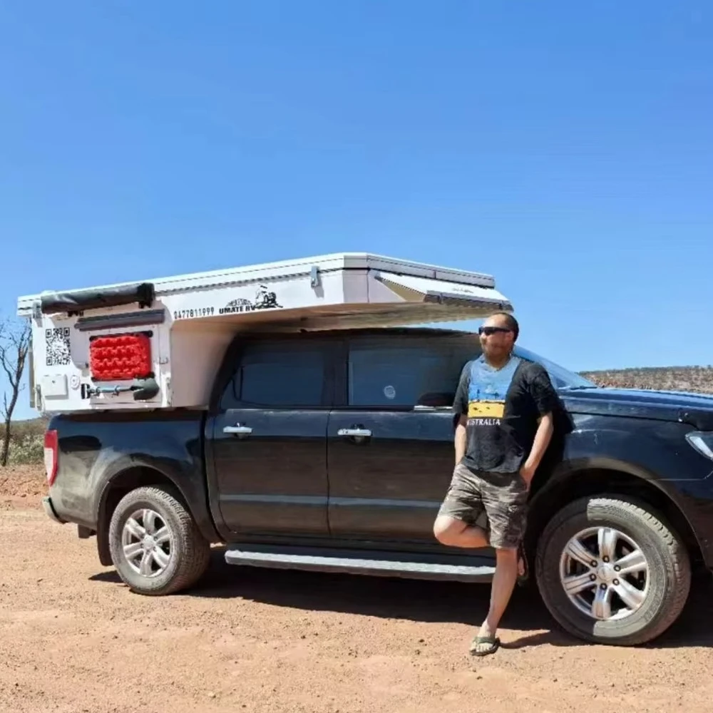 4x4 Foldable Lightweight Offroad Independent Suspension Travel Trailer Camper Motorhome Pop-Up Rooftop Tent 500kg Payload