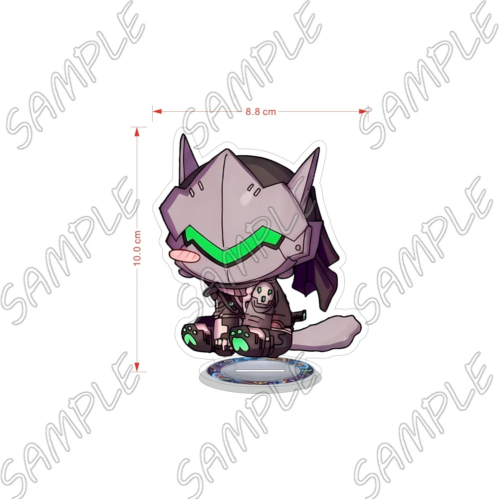Overwatch Game Acrylic Standee Keychain 10CM Chibi Lucio Symmetra Genji D.Va Hanzo Baptiste Desk Ornament Fan Merchandise view 3