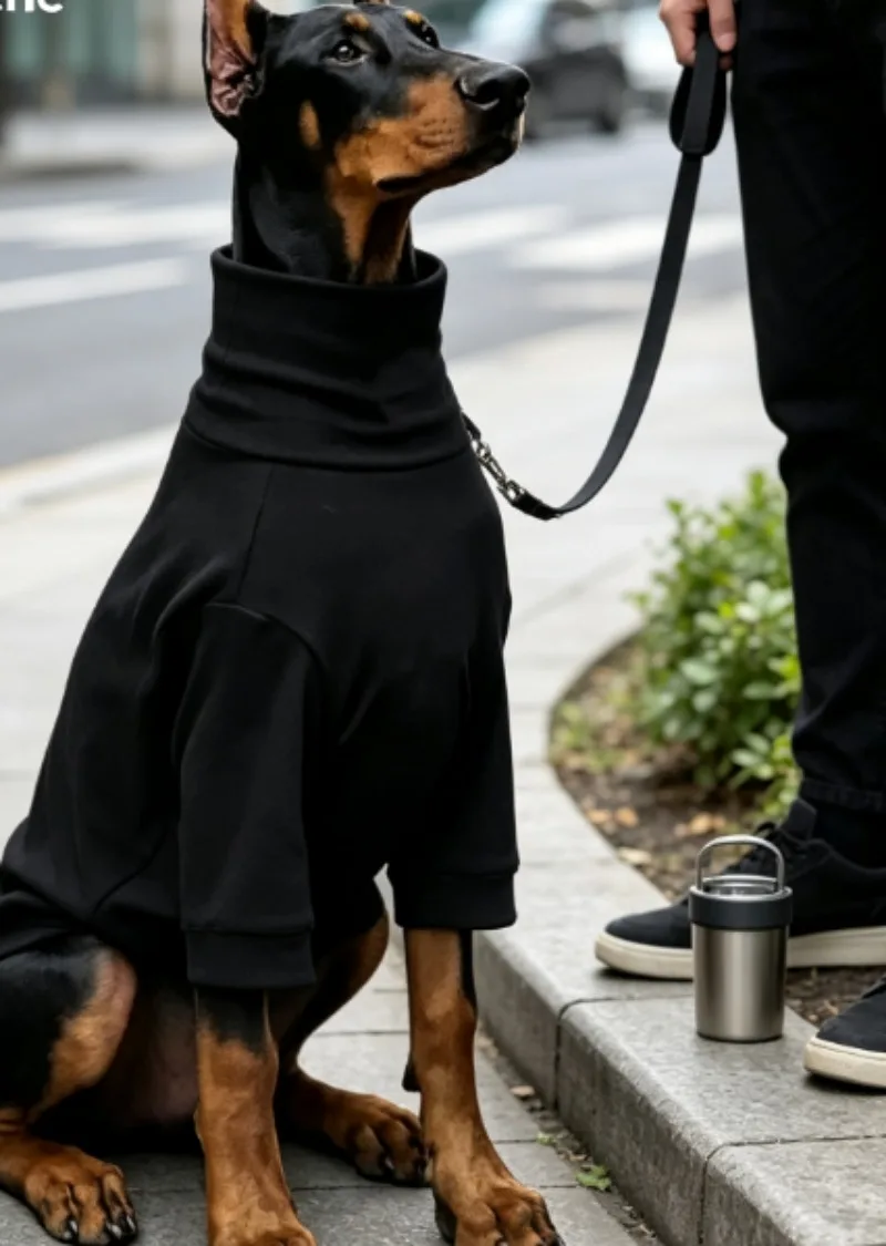 Solid‑Color Pet Base Shirt for Medium Large Dogs, Warm Handsome Dog Clothes for Autumn Winter