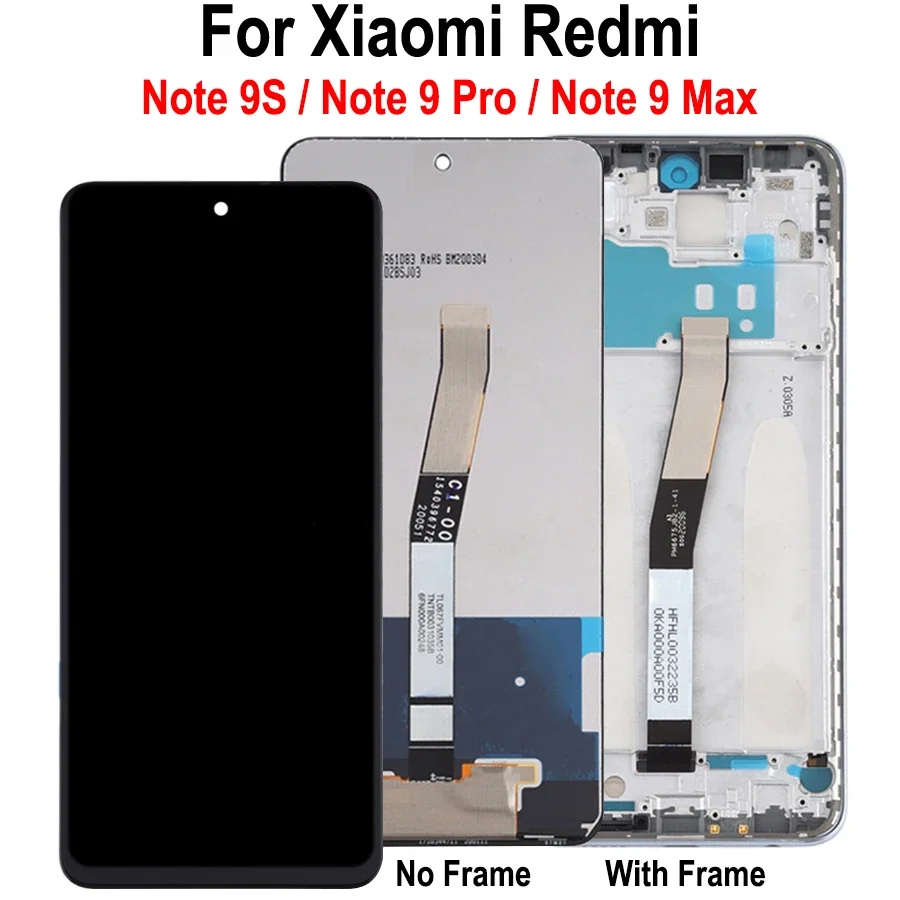 For Xiaomi Redmi Note 9S/Note 9 Pro/Note 9 Max M2003J6A1G M2003J6B2G LCD Display Touch Screen Digitizer Assesmbly Replacement