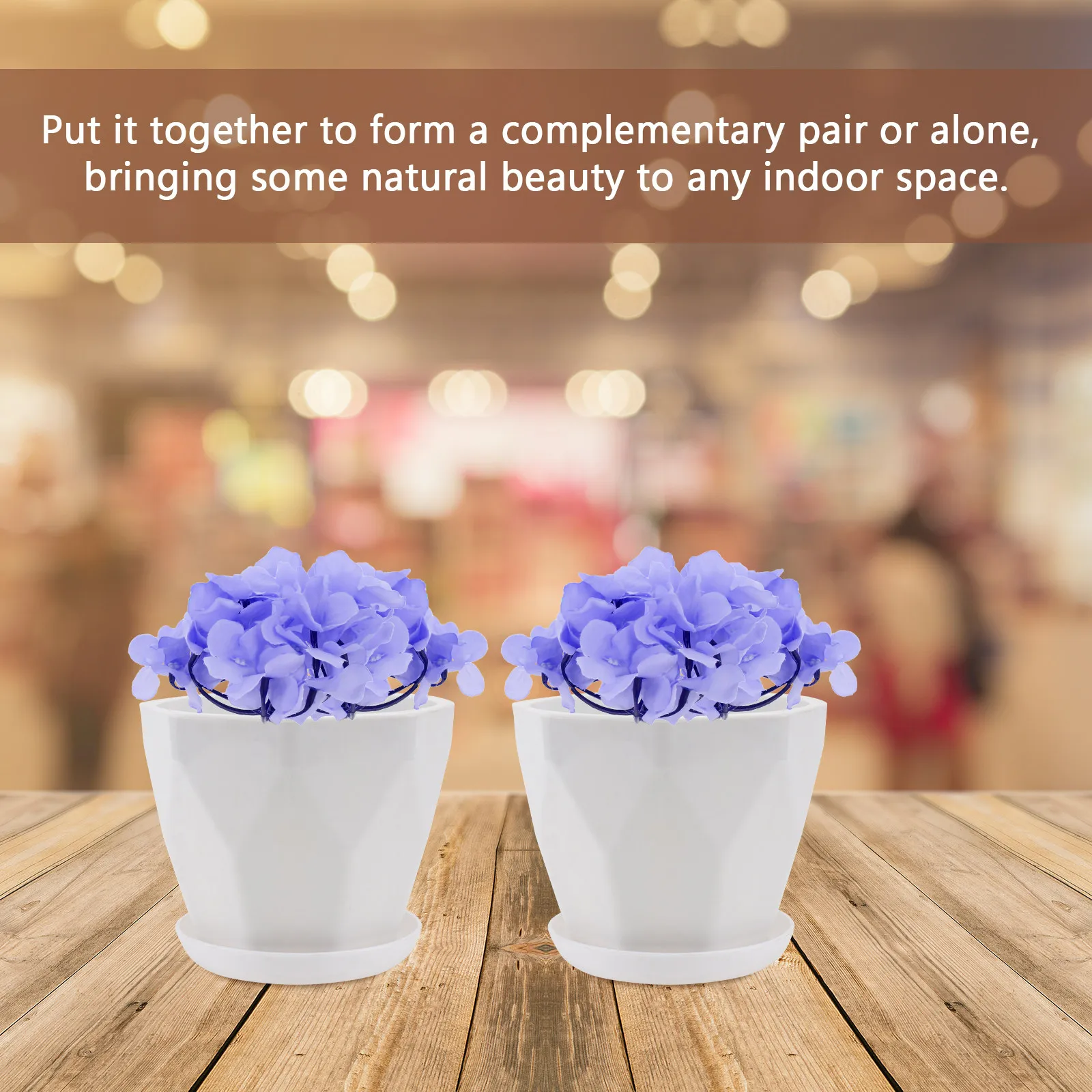 

2Sets Breathable Root Controlling Plastic Flowerpots Simple Household Bonsai Pots Garden Decorative Gardening Accessories White