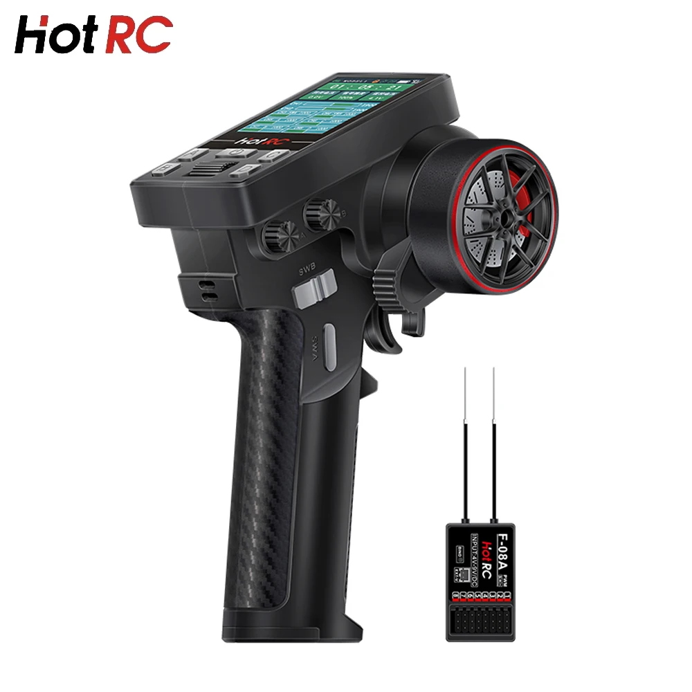 Hotrc Hot Rc CT-8B CT8B 2.4Ghz 10Ch Remote Control F-08A F08A 8Ch Receiver 300m Range For Rc Cars/ Ships/ Tanks Parts