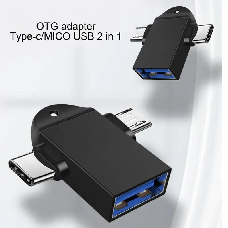 2-in-1 Type-C OTG Adapter USB 3.0 C To Micro USB Type-C Adapter Plug And Play Otg Type C Cable High-speed 480Mbps OTG Converter