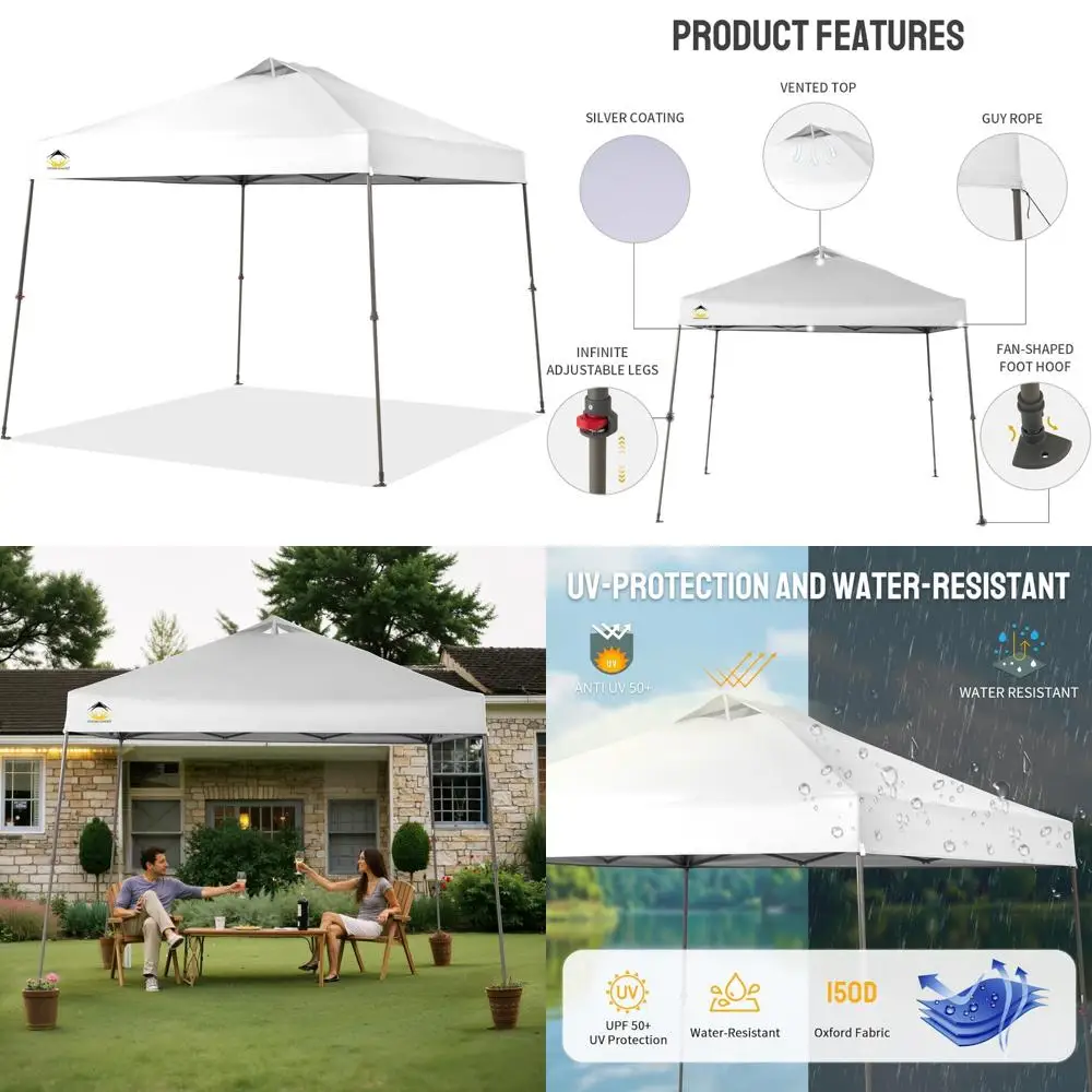 

Quick Setup 11x11 Pop Up Canopy Tent for Events, Parties, Camping - Easy One Push Up Gazebo with Long Tail Keyword