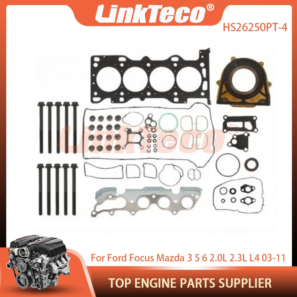 

Engine Head Gasket Bolt Set Crankshaft Oil Seal Fit 2.0 2.3 L For Ford Focus Mazda 3 5 6 2.0L 2.3L L4 2003-2011 HS26250PT-4