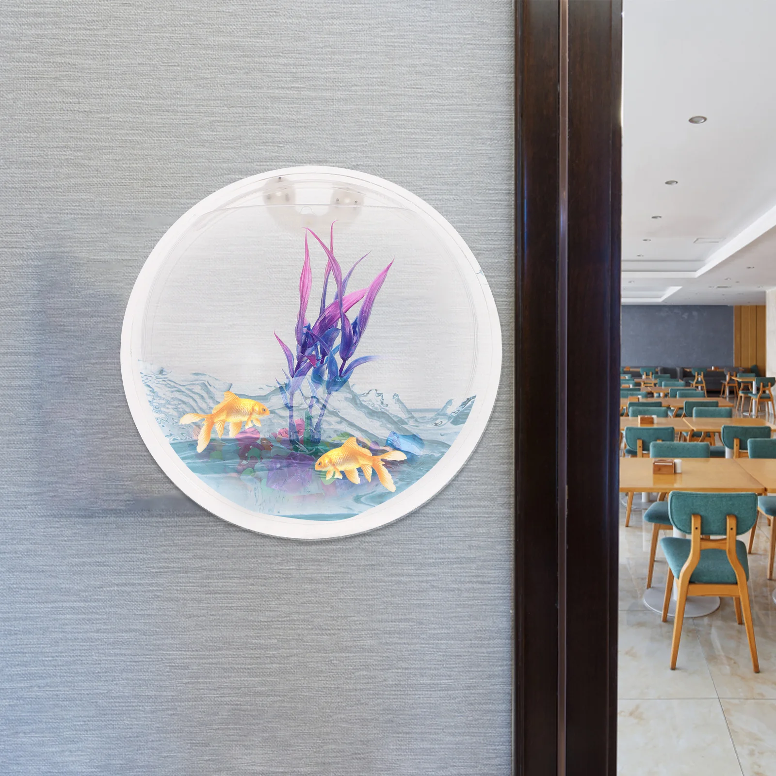 

Creative Transparent Acrylic Wall Mounted Fish Aquarium Decorative Hanging Fish Tank Home Scenery Supplies Aquarium Tanks