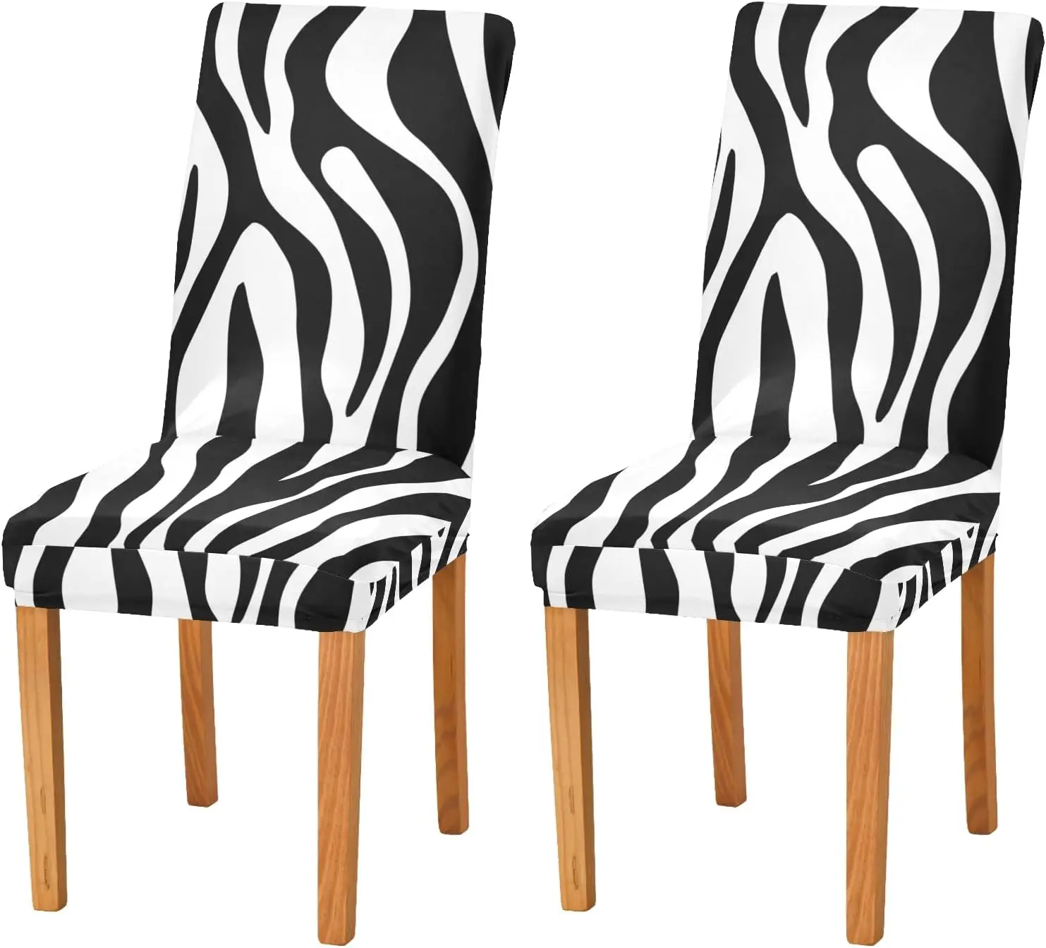 

Zebra Dining Chair Covers Set Of 4, Stretch Chair Slipcovers Removable Washable Chair Protector Covers For Dining Room,