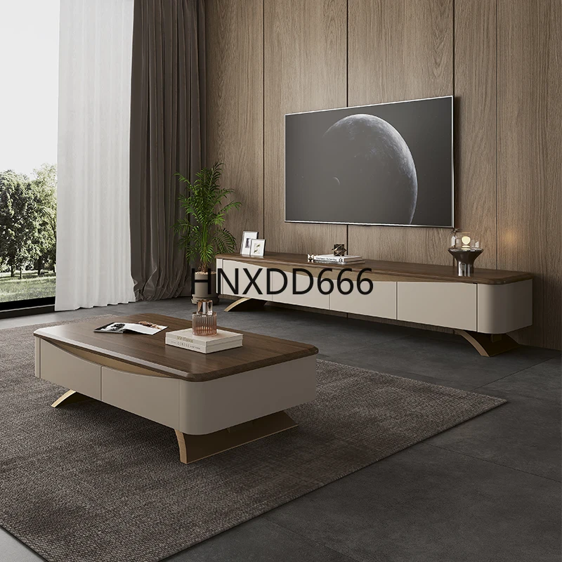 طاولة قهوة من الخشب الصلب، خزانة تلفزيون لغرفة المعيشة، مزيج من خشب الجوز الأسود #1