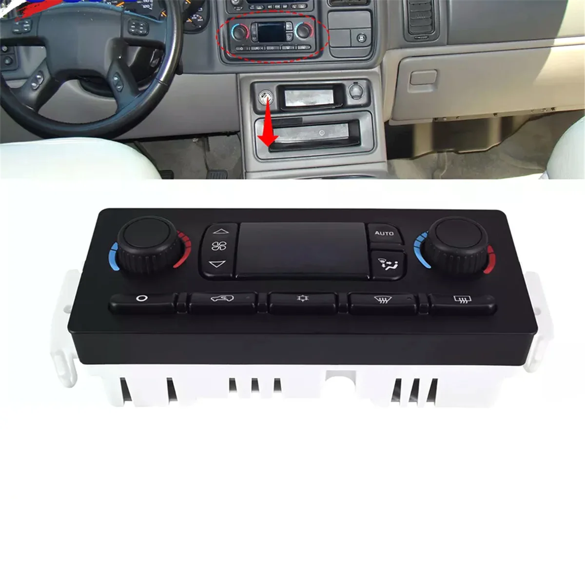 รถ A/C เครื่องทําความร้อน โมดูลควบคุมสภาพอากาศ 599-211XD 10367041   สําหรับเชฟโรเลต GMC Silverado Buick Cadillac 599211 XD 15077479 —L49A