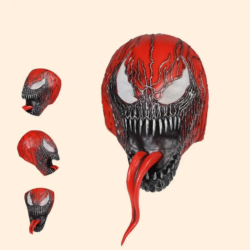 

Серия Oween Cos, новая латексная маска Venom, косплей Venom, 5-й стиль, головные уборы, красные и черные куклы на руку, супер страшные головные уборы Venom