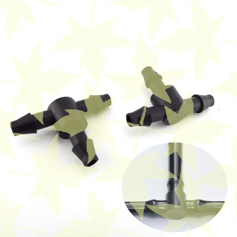 3 Way Hose Tee Barb 4/7mm Tube Connector Irrigation Plumbing Pipe Fittings T-Shape Adapter Hose 3-Way Splitter Garden WateringA3